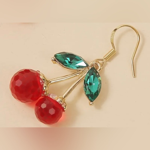 🌟Host Pick!!🌟NWT Fashion Cherry Drop Earrings. - Picture 2 of 3